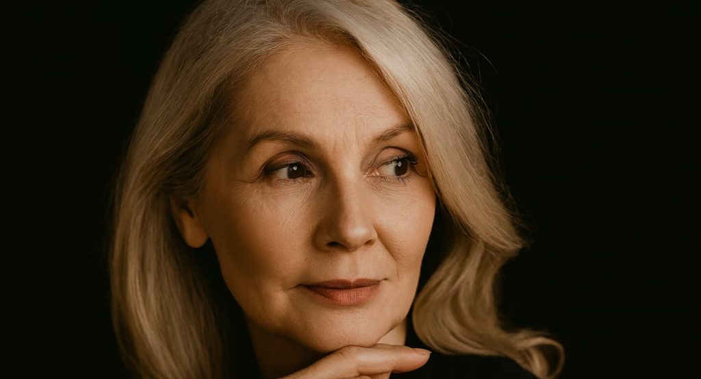 Femme élégante blonde — cliente d’une agence matrimoniale haut de gamme Paris